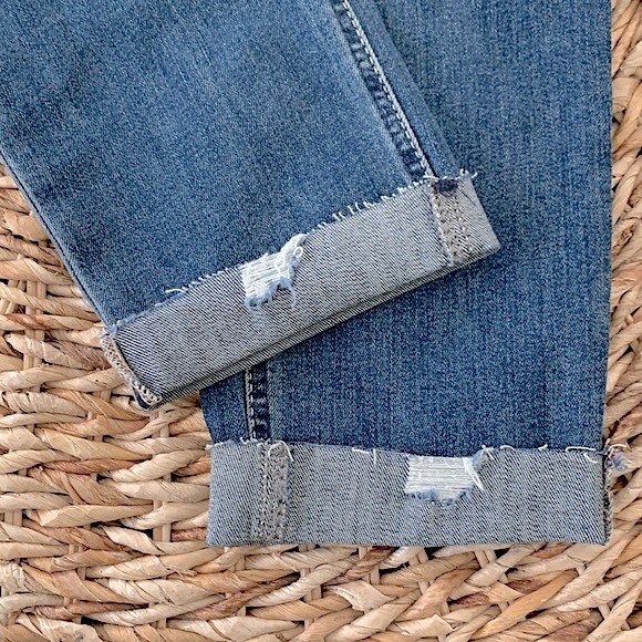 Silver Distressed Boyfriend Jean - Picture 9 of 16